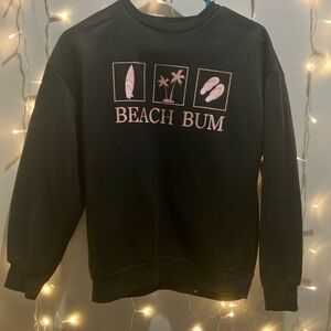 SHEIN Black Graphic Crewneck Sweatshirt